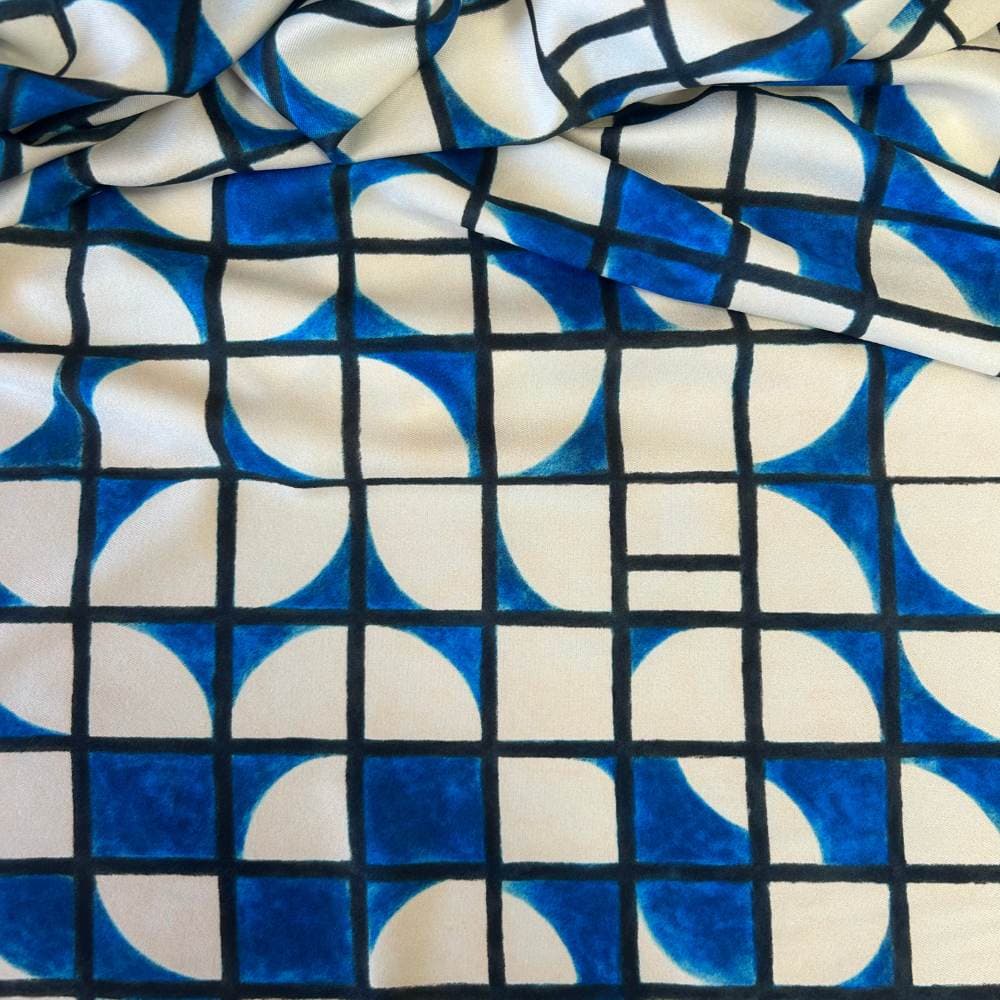 Tecido Estampado Viscoseda Geométricos Cascais - Atacado
