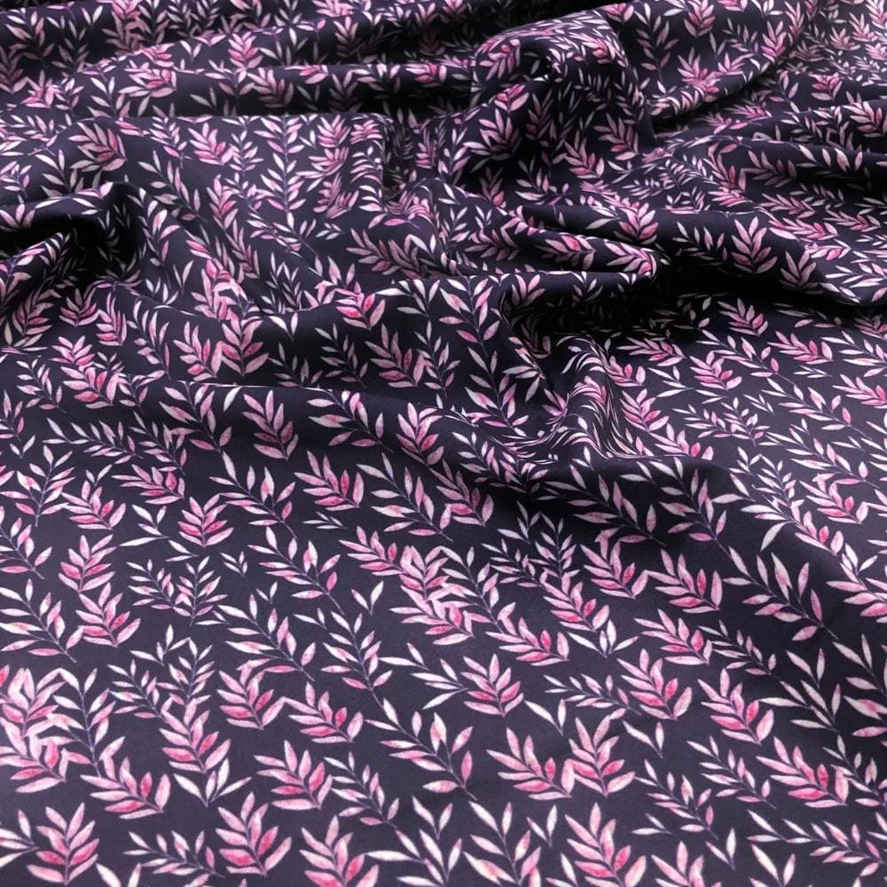 Tecido Estampado Viscoseda flor liberty roxa - Atacado