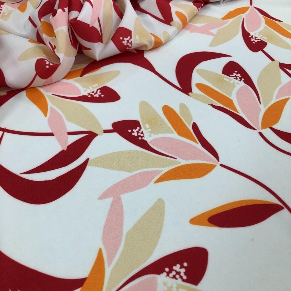 Tecido Estampado Viscoseda folhagens - Atacado