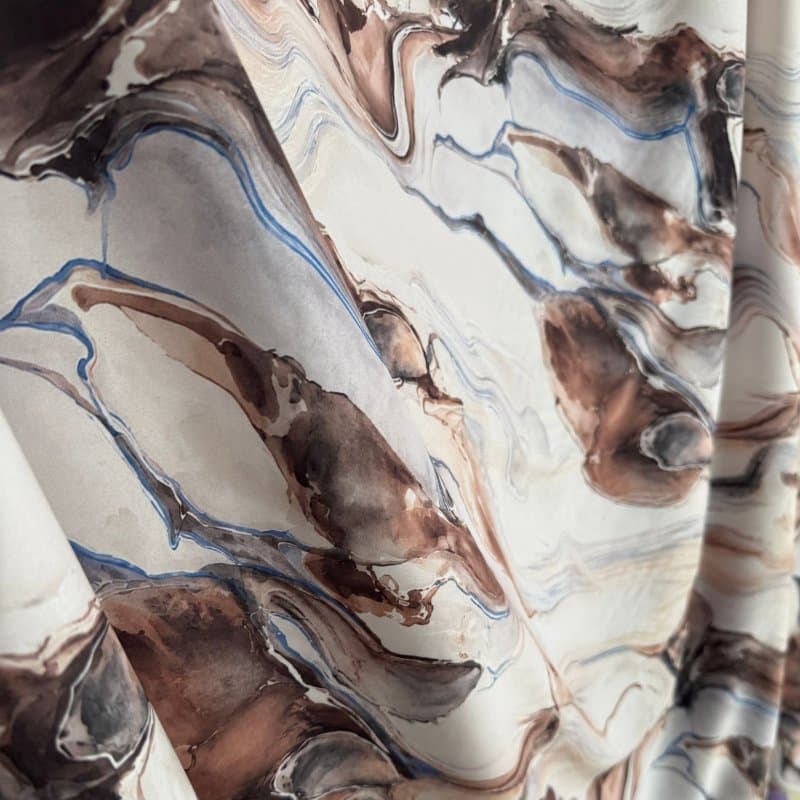Tecido Estampado Viscoseda Marmorizado Capuccino - Atacado
