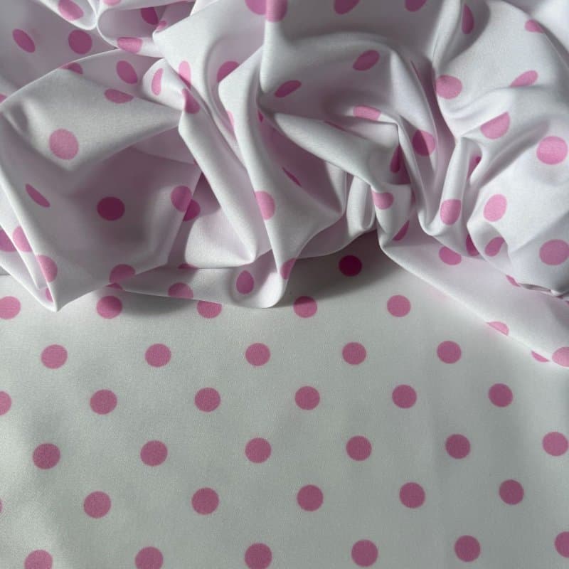 Tecido Estampado Viscoseda POA - Branco&Rosa Chiclete 
