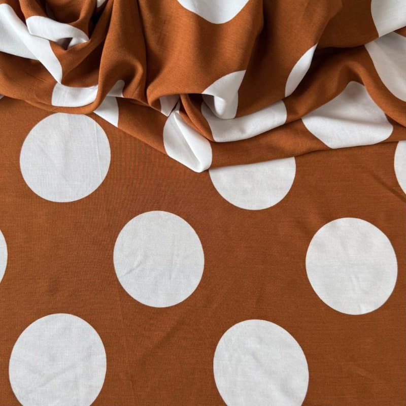Tecido Estampado 100% Viscose - POÃÂ Caramelo