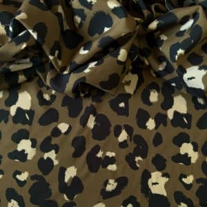 Tecido Estampado Viscoseda Animal Print Onça Verde - Atacado