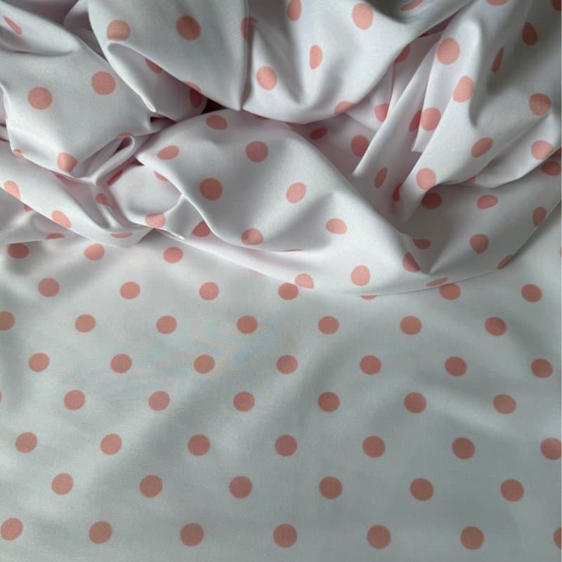 Tecido Estampado Viscoseda POA - Branco&SalmÃÂ£o Coral Atacado