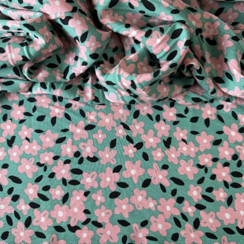 Tecido Estampado 100% Viscose - Liberty Flor Rosa Chiclete