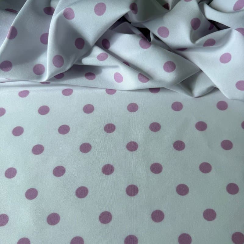 Tecido Estampado Viscoseda POA - Branco&Lilas Atacado 