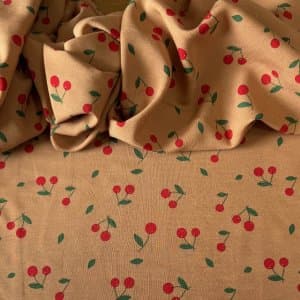 Tecido Estampado 100% Viscose - Cherry Carmel LIVE