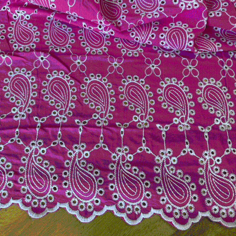 Tecido Laise Bordada Bi Color Caxemir Rosa - LIVE