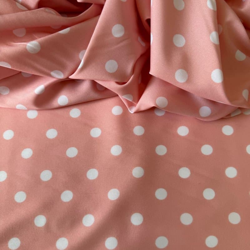 Tecido Estampado Viscoseda POA - SalmÃ£o Coral&Branco