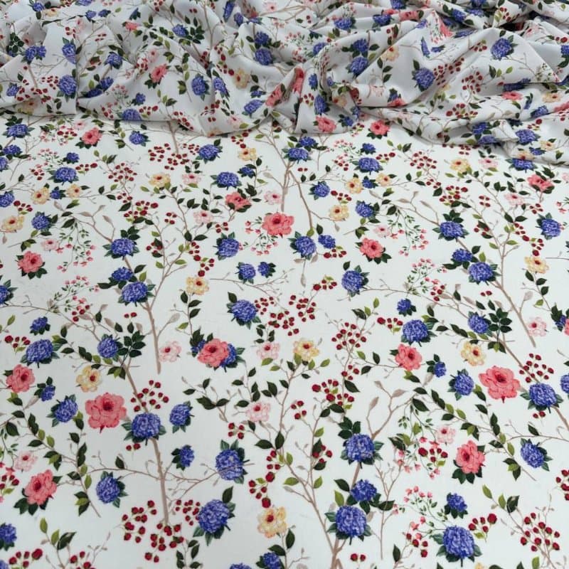 Tecido Estampado Viscoseda floral mini rosas