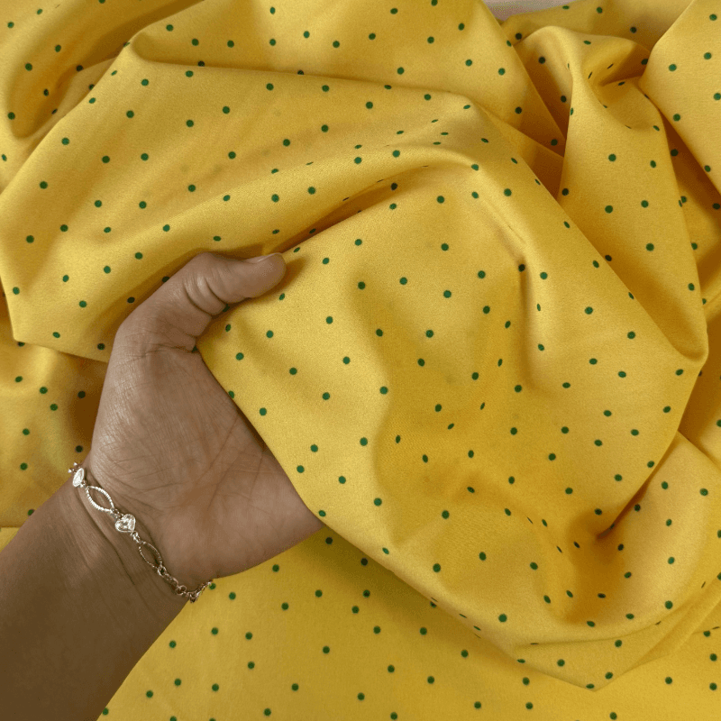 Tecido Estampado Viscoseda - POA Amarelo e Verde