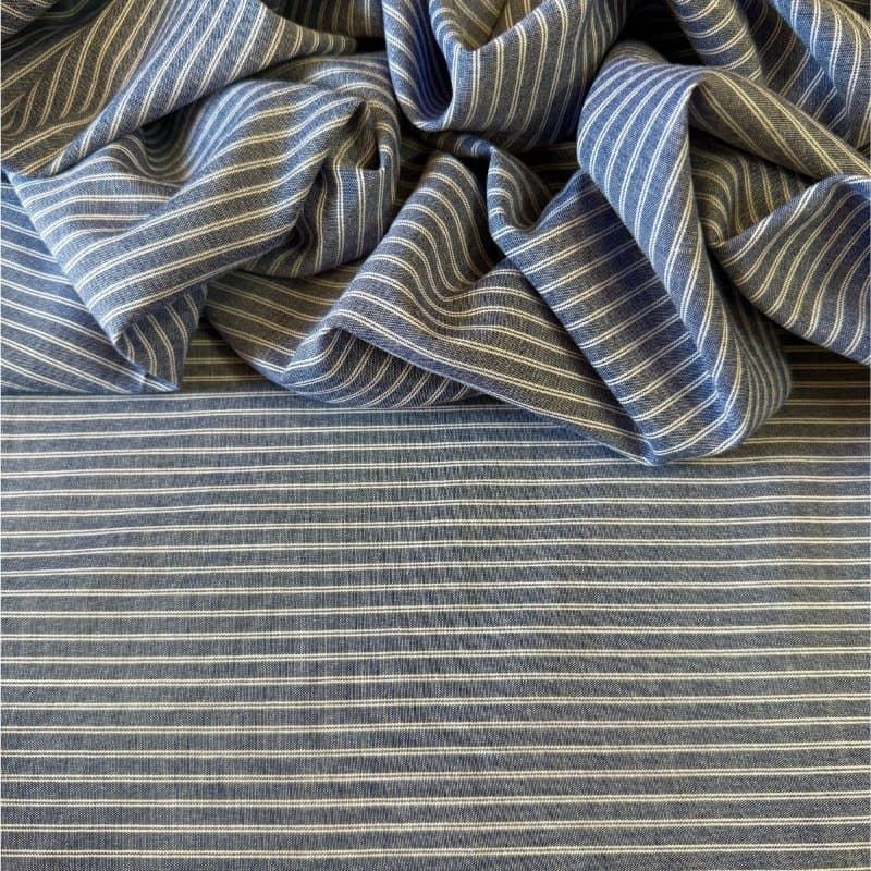 Tecido Camisaria Fio Tinto - Listrada Cinza